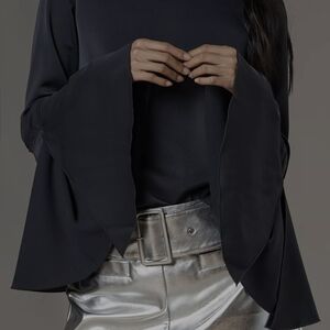 Ro & De Slate Grey Bell Sleeve Blouse